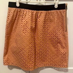 Ann Taylor Loft Coral Pink Eyelet Floral Mini Skirt Size 6 Women’s